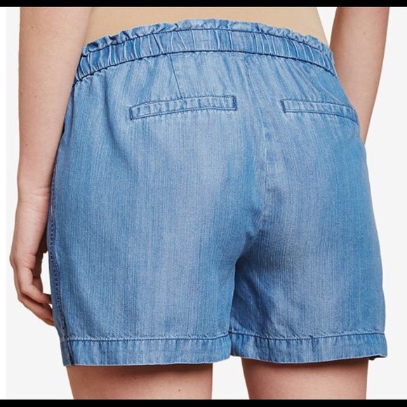 Jessica Simpson blue chambray maternity short sz S - Picture 2 of 4